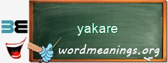 WordMeaning blackboard for yakare